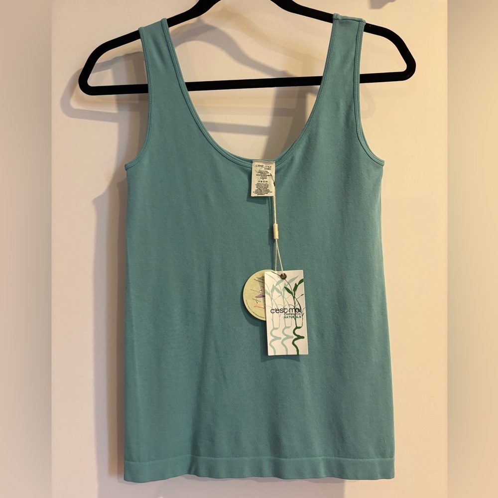 C’est Moi Bamboo Teal Tank Top